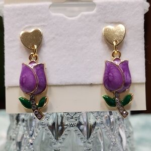 Charming Gold and Purple Tulip Post Earrings! FREE*/ with purchase!!!